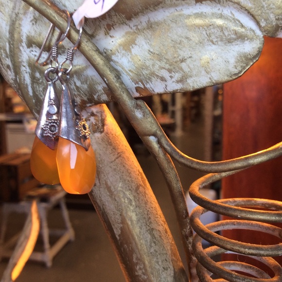 RETIRED LISTING Amber Citrine Faceted Droplet - Picture 5 of 8